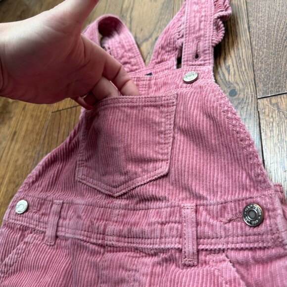 GAP Toddler Pink Corduroy Skirtall Dress 3T Adjustable Ruffle Straps Pockets - Picture 5 of 11